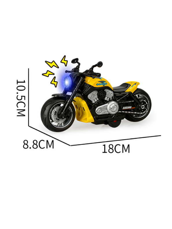 Metal Motorcycle Toy Bike with Realistic Lights & Sound Effects Yellow TV6732.