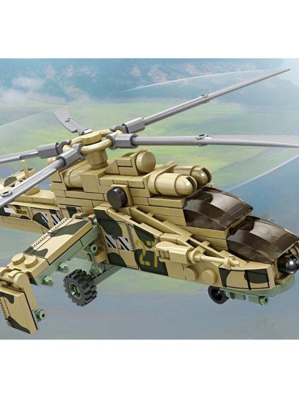 Military Apache Attack Helicopter Building Blocks Set TV3157.