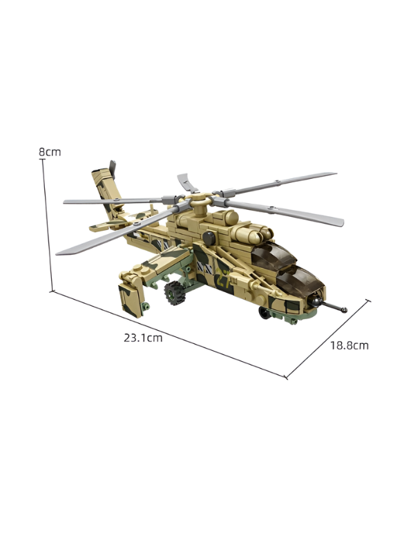 Military Apache Attack Helicopter Building Blocks Set TV3157.