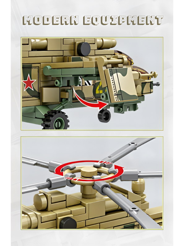 Military Apache Attack Helicopter Building Blocks Set TV3157.