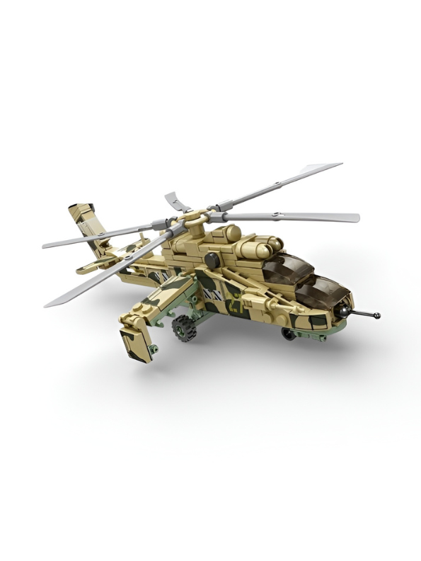 Military Apache Attack Helicopter Building Blocks Set TV3157.