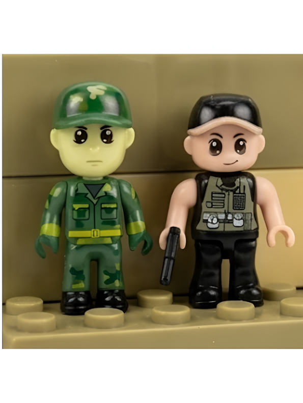 Military Building Blocks Combat Toy Set with Soldier Minifigures, Toy Weapons & Army Battle Accessories LMI15836.