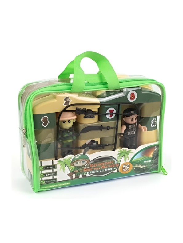 Military Building Blocks Combat Toy Set with Soldier Minifigures, Toy Weapons & Army Battle Accessories LMI15836.