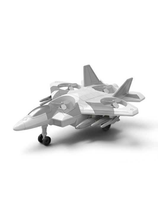Tactical Fighter Jet Diecast Model Toy Airplane – Grey Camouflage Toy For Kids LMI15528