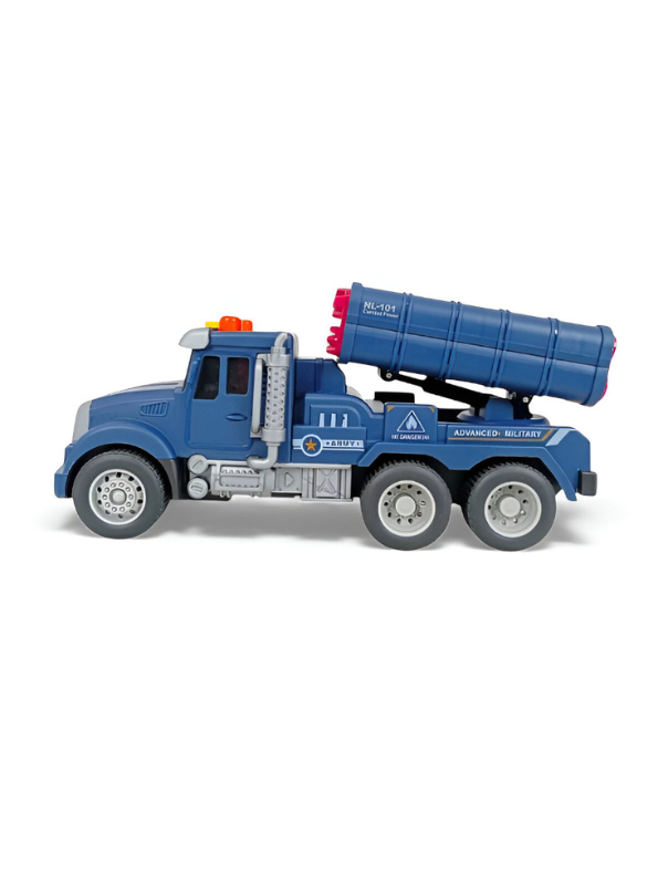 Military Missile Launcher Truck Toy | Realistic Die-Cast Army Vehicle for Kids Blue LMI15422.