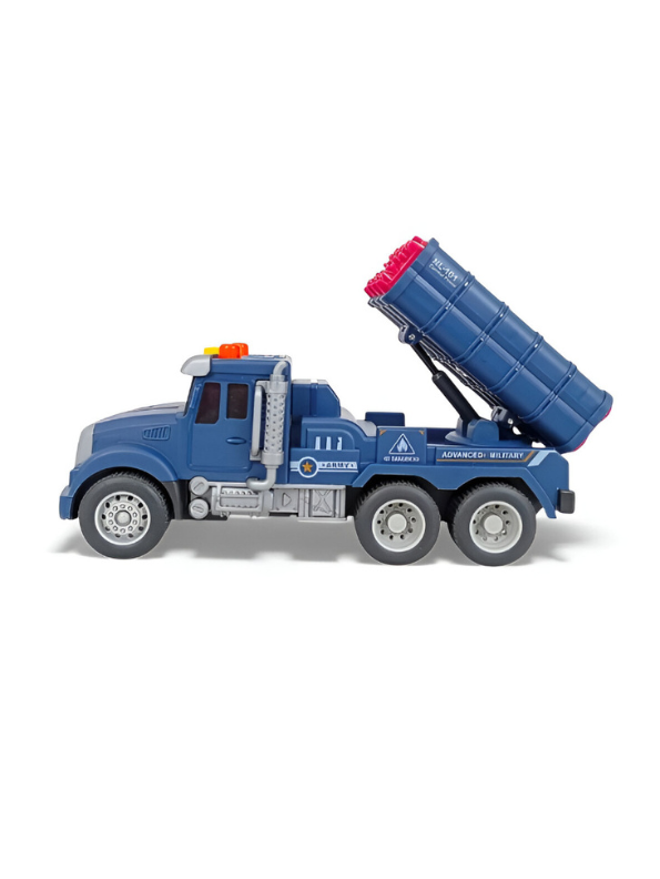 Military Missile Launcher Truck Toy | Realistic Die-Cast Army Vehicle for Kids Blue LMI15422.