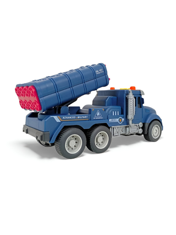 Military Missile Launcher Truck Toy | Realistic Die-Cast Army Vehicle for Kids Blue LMI15422.