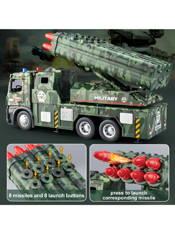 Military Missile Truck – Heavy Alloy Multi-Barrel Gun Vehicle for Defense Operations LMI15679.