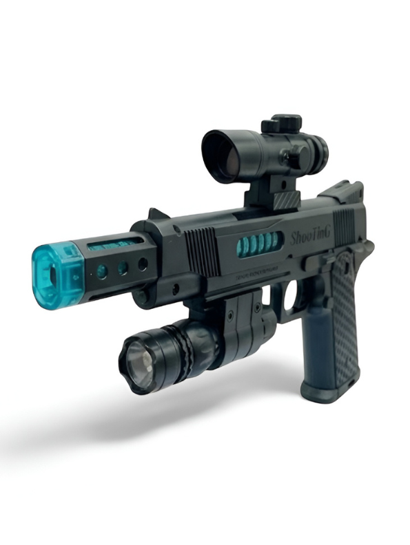 Military Style Toy Gun with Flashlight, Scope & LED Sound Effects TV5557.