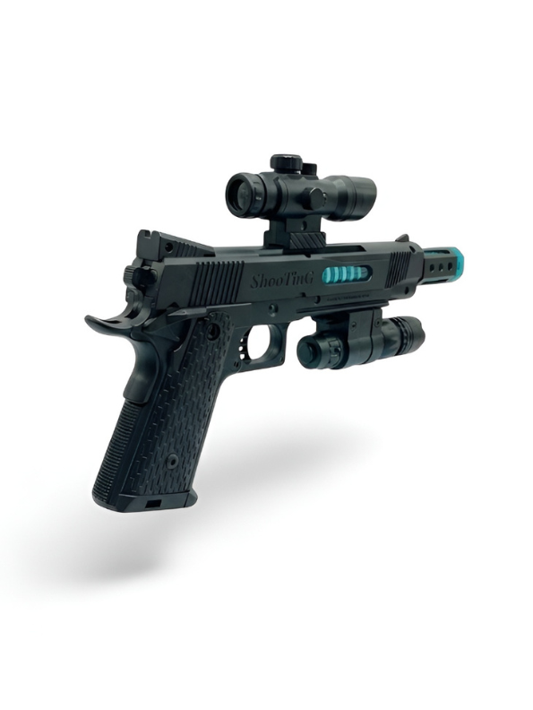 Military Style Toy Gun with Flashlight, Scope & LED Sound Effects TV5557.