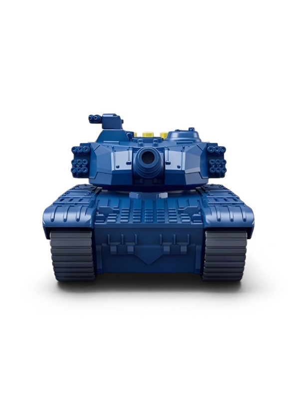 Military Tank Toy with 360-Degree Rotating Turret, Flashing Lights and Music – Blue Interactive Diecast Army Tank Vehicle with Nursery Rhymes & Stories for Kids, Toddlers LMI16740