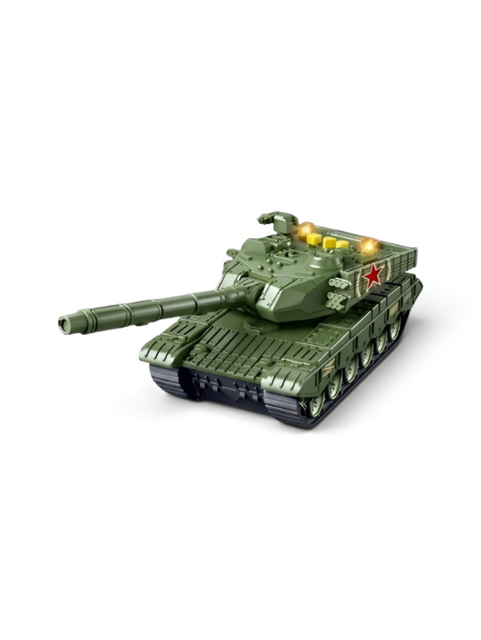Military Tank Toy with 360-Degree Rotating Turret, Flashing Lights and Music – Interactive Diecast Army Tank Vehicle with Nursery Rhymes & Stories for Kids, Toddlers LMI16740