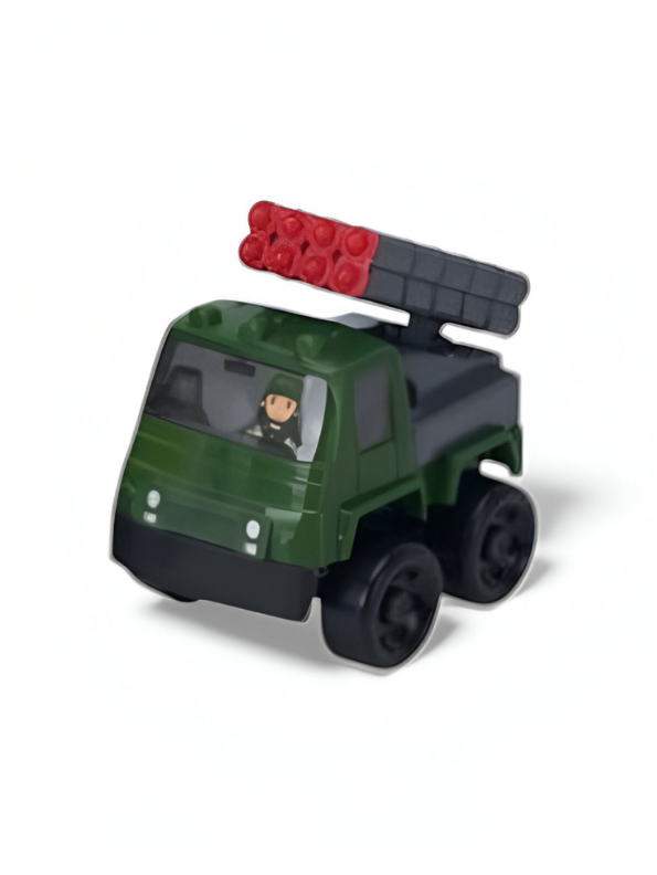 Military Toy Vehicle Set for Kids – 4-Pack Mini Die-Cast Army Trucks with Missile Launchers LMI15676.