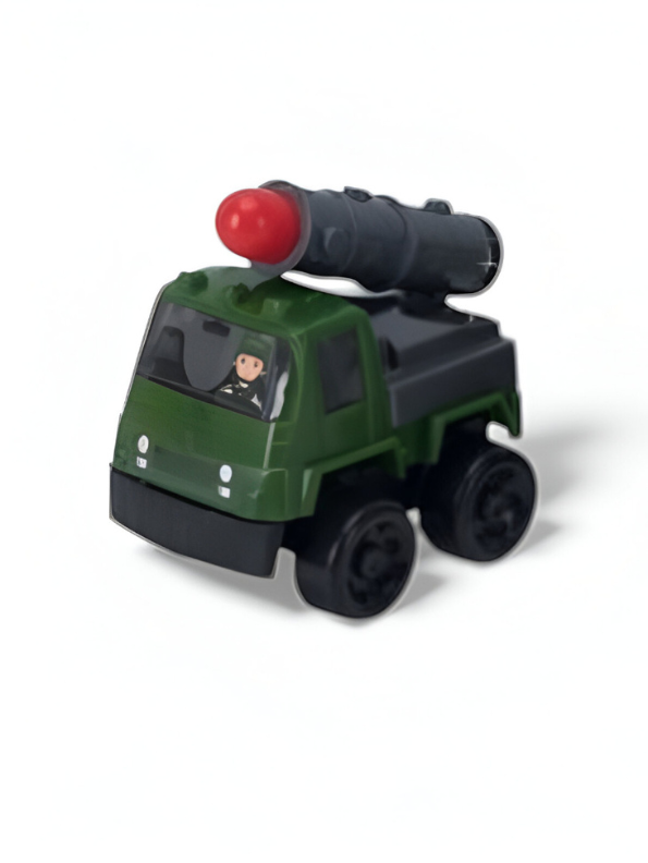 Military Toy Vehicle Set for Kids – 4-Pack Mini Die-Cast Army Trucks with Missile Launchers LMI15676.