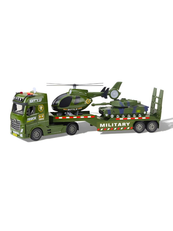 Military Truck Toy with Tank & Helicopter | Big Size Army Play Set for Kids LMI15764.