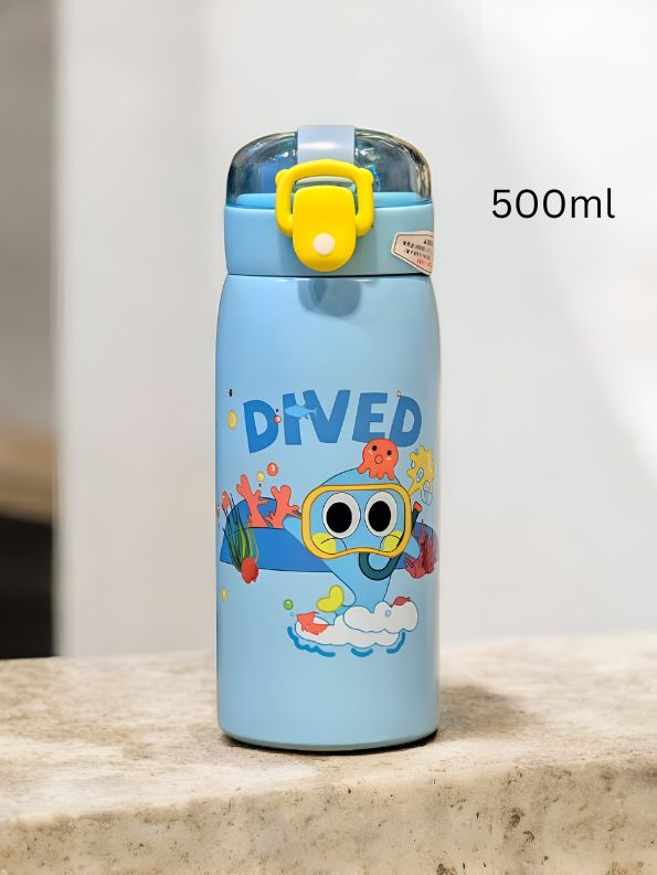 Milo 500ml Stainless Steel Kids Water Bottle – Cute Print, Leak-Proof & BPA-Free NOV11551.
