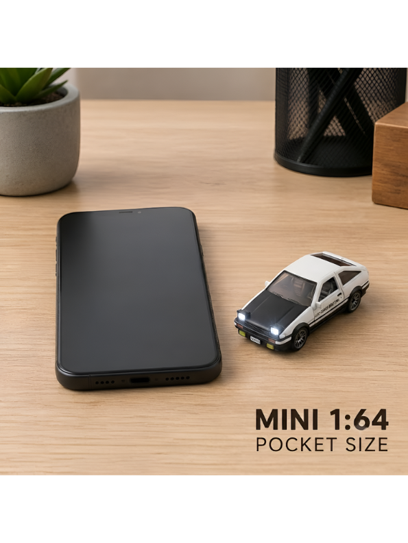 White Mini 1:64 Alloy RC Drifting Car with 2.4GHz Full Proportional Control MD592.