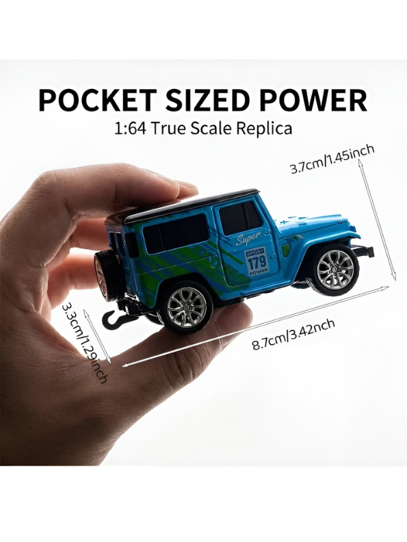 Mini 1:64 Scale RC Off-Road Land Cruiser Toy Car Black TV5716.