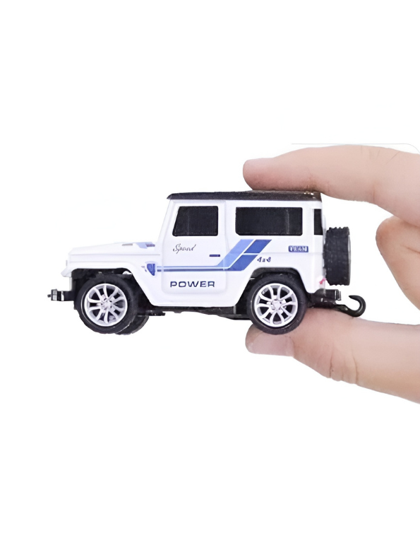 Mini 1:64 Scale RC Off-Road Land Cruiser Toy Car White TV5716.