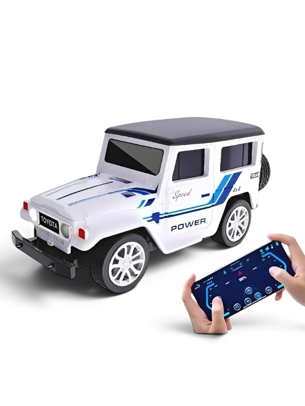 Mini 1:64 Scale RC Off-Road Land Cruiser Toy Car White TV5716.