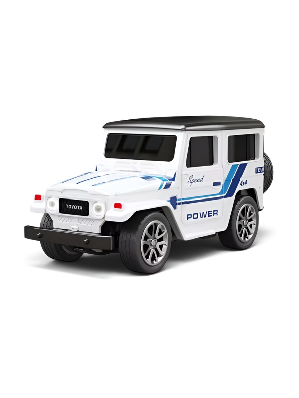 Mini 1:64 Scale RC Off-Road Land Cruiser Toy Car White TV5716.
