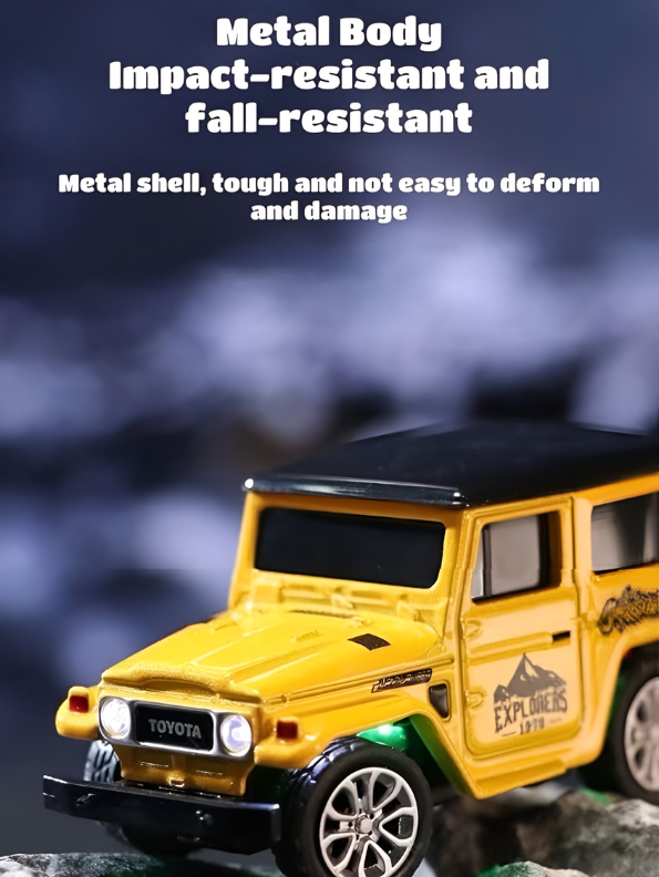 Mini 1:64 Scale RC Off-Road Land Cruiser Toy Car Blue & Orange TV5716.