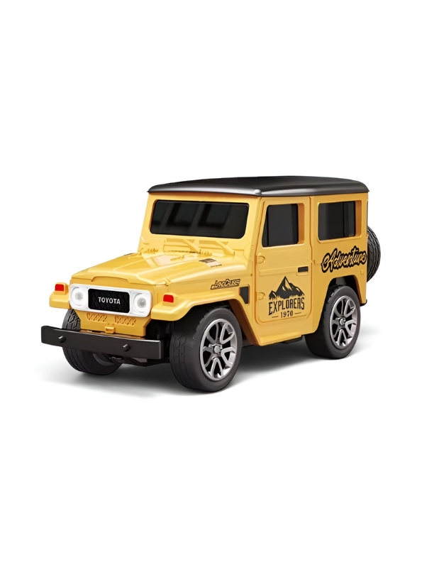 Mini 1:64 Scale RC Off-Road Land Cruiser Toy Car Yellow TV5716.