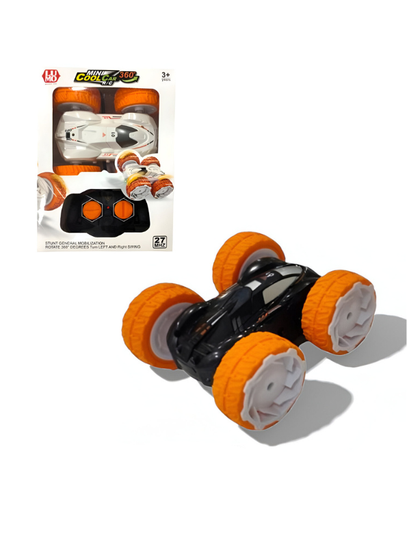 Mini Cool Car 360° Rotation RC Stunt Car for Kids – Remote Control Racing Vehicle with Large Traction Tires, High-Speed Tumbling Toy White LMI12048.