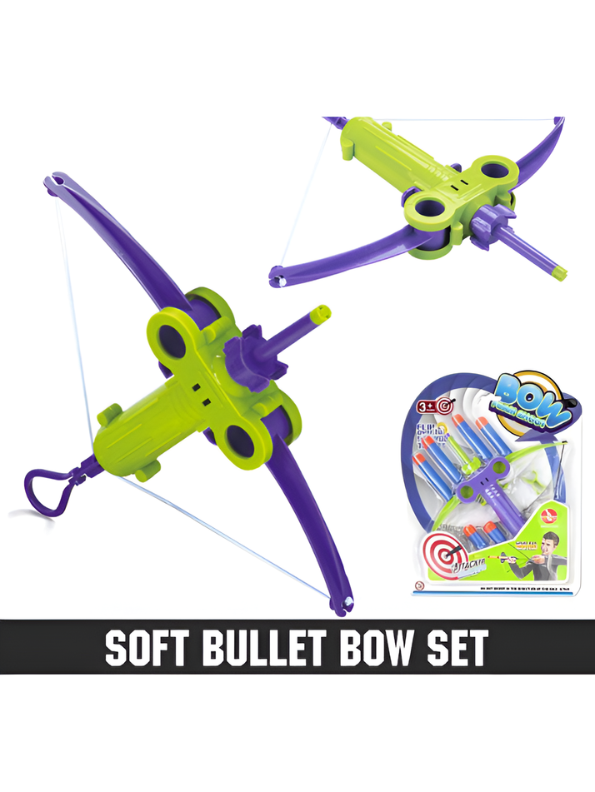 Mini Crossbow Foam Dart Blaster Toy Set – Kids Archery Bow Power Shoot Set with 6 Soft Foam Bullets & Practice Target LMI16843