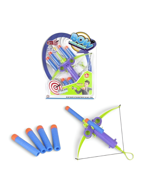 Mini Crossbow Foam Dart Blaster Toy Set – Kids Archery Bow Power Shoot Set with 6 Soft Foam Bullets & Practice Target LMI16843