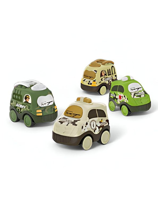 MiniCruze – Pack of 4 Pull-Back Mini Vans for Kids | Colorful Cartoon Vehicle Set for Boys & Girls LMI11168.