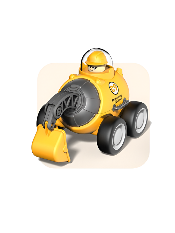 Mini Engineering Construction Vehicles (Set of 4) – Friction-Powered Educational Toddler Playset MD700