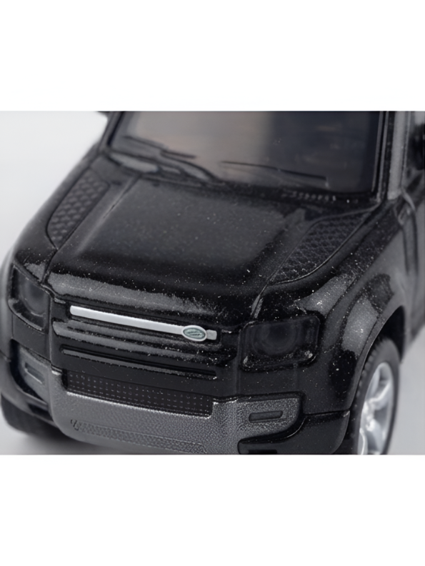 Mini Land Rover Defender 4x4 | Black Scale 1:64 RC Toy Car with Remote Control & Acrylic Display Box MD5