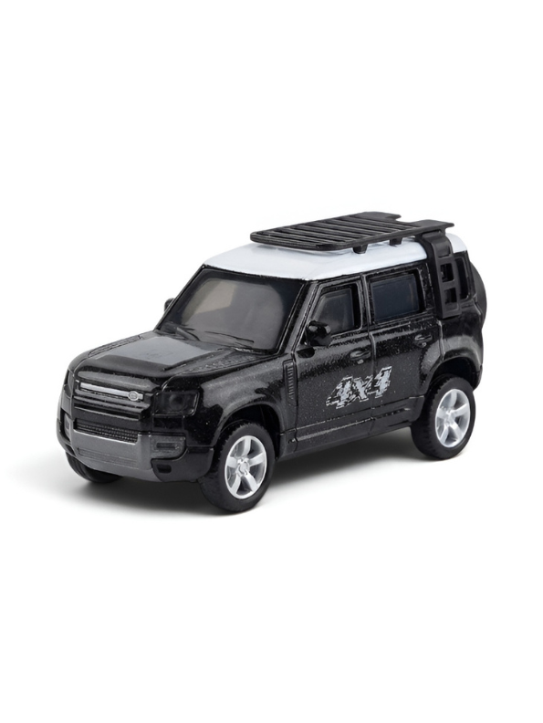 Mini Land Rover Defender 4x4 | Black Scale 1:64 RC Toy Car with Remote Control & Acrylic Display Box MD5