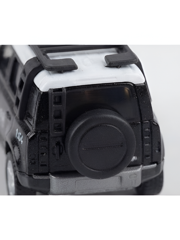 Mini Land Rover Defender 4x4 | Black Scale 1:64 RC Toy Car with Remote Control & Acrylic Display Box MD5