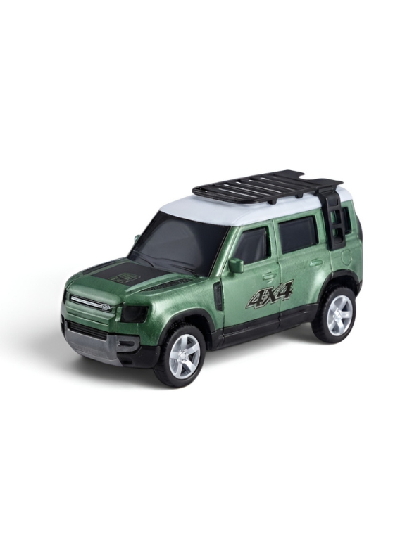 Mini Land Rover Defender 4x4 | Green Scale 1:64 RC Toy Car with Remote Control & Acrylic Display Box MD5