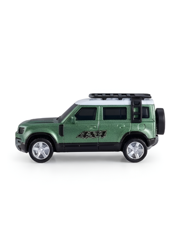 Mini Land Rover Defender 4x4 | Green Scale 1:64 RC Toy Car with Remote Control & Acrylic Display Box MD5