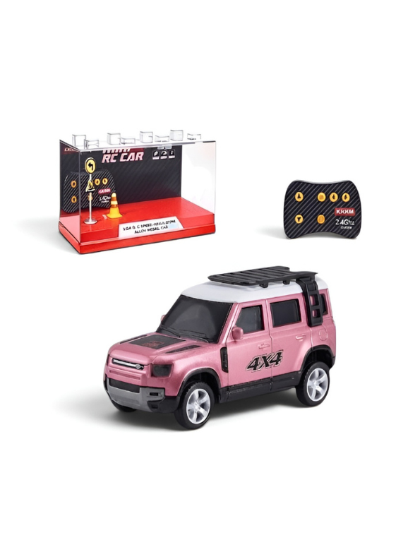 Mini Land Rover Defender 4x4 | Scale 1:64 RC Toy Car with Remote Control & Acrylic Display Box MD5