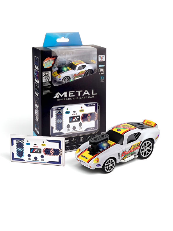 Mini Pocket RC White Muscle Car 2.4GHz 1:64 Scale Fast Remote Control Drift Car MD17