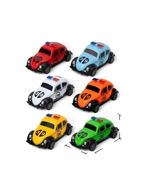 Mini Pull-Back Police Car Toy Set – Battery-Free, Brightly Colored Vehicles for Toddlers LMI16436