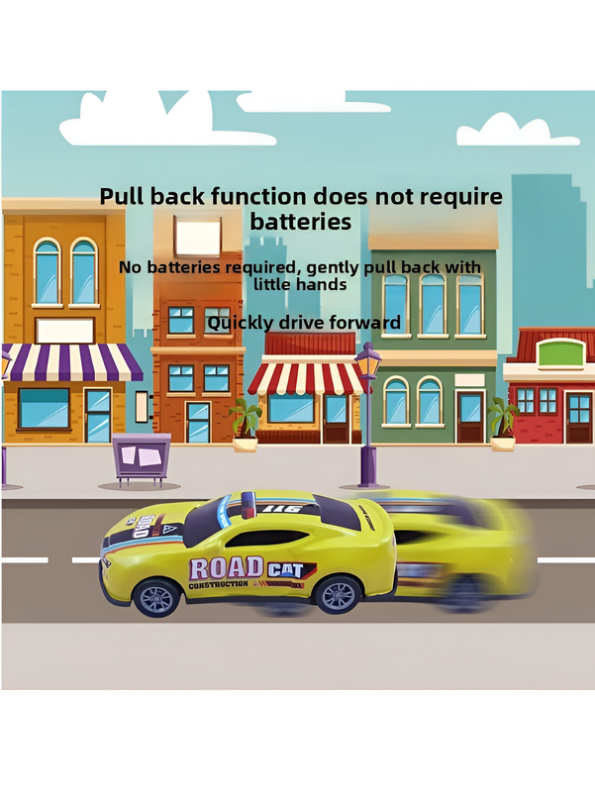 Mini Pull-Back Police Car Toy Set – Battery-Free, Brightly Colored Vehicles for Toddlers LMI16436
