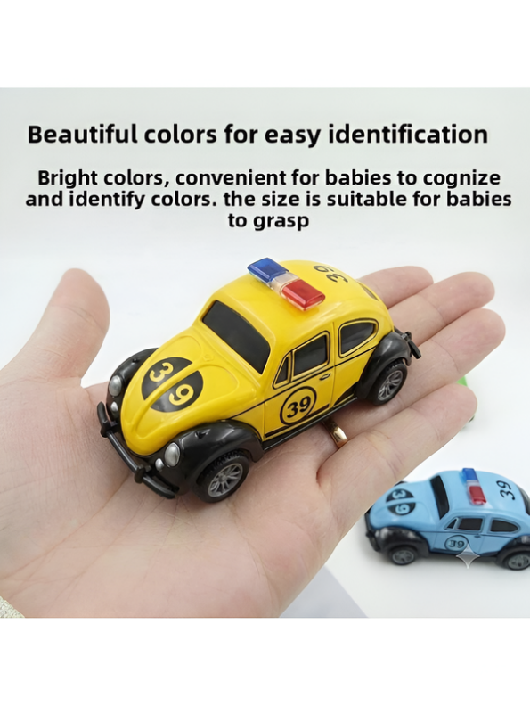 Mini Pull-Back Police Car Toy Set – Battery-Free, Brightly Colored Vehicles for Toddlers LMI16436