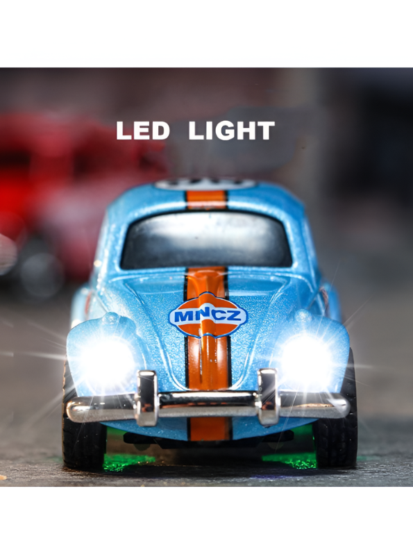 Mini RC Beetle Car – 2.4GHz Remote & App Controlled, Alloy Body Pocket-Sized Mini Racing Car Classic MNCZ Blue MD549.