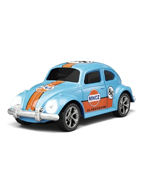 Mini RC Beetle Car – 2.4GHz Remote & App Controlled, Alloy Body Pocket-Sized Mini Racing Car Classic MNCZ Blue MD549.