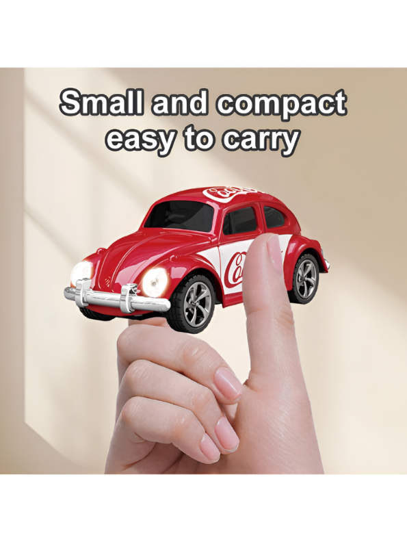 Mini RC Beetle Car – 2.4GHz Remote & App Controlled, Alloy Body Pocket-Sized Mini Racing Car Cool Car Edition MD549.