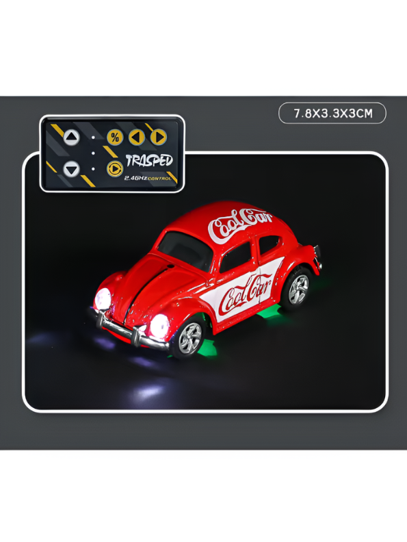 Mini RC Beetle Car – 2.4GHz Remote & App Controlled, Alloy Body Pocket-Sized Mini Racing Car Cool Car Edition MD549.