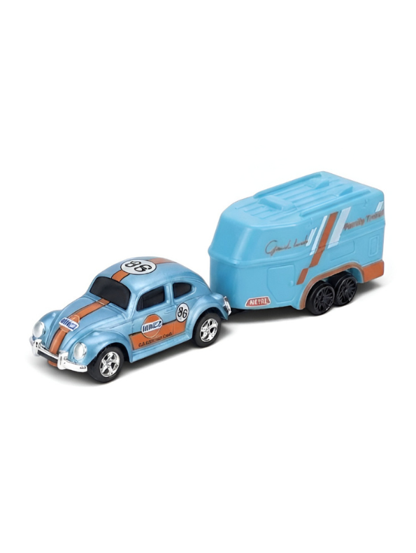 Mini RC Classic Volkswagen Beetle with Detachable Trailer | 2.4GHz Remote Control Die-Cast Toy Car & with Acrylic Display Box MD572
