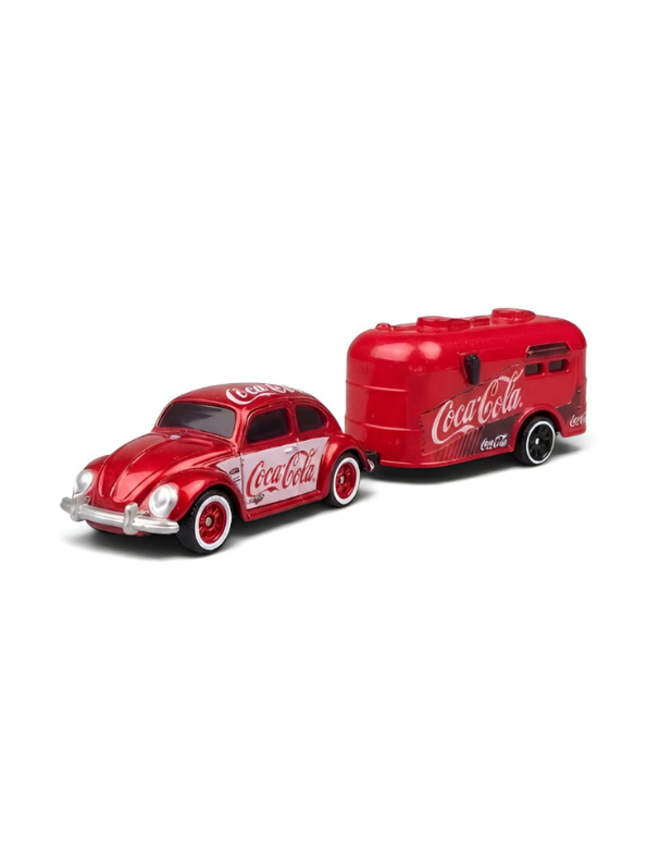 Mini RC Classic Volkswagen Beetle with Detachable Trailer | Red 2.4GHz Remote Control Die-Cast Toy Car & with Acrylic Display Box MD572