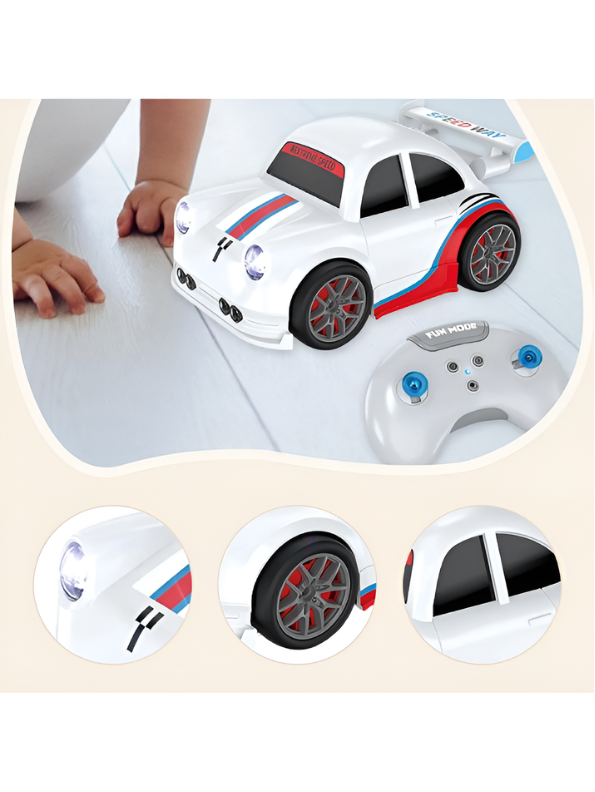 Mini RC Drift Racing Car with LED Headlights – 2.4GHz Remote Control Pocket Sports Car Toy with Drifting Action MD558
