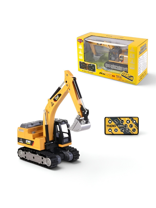 Mini RC Excavator Toy | 2.4G & App Control Pocket Construction Truck TV7309